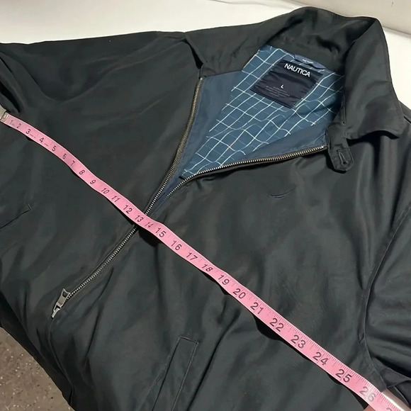 Imperfect Nautica jacket mens black large full zip jacket front & inside pockets - Picture 9 of 17